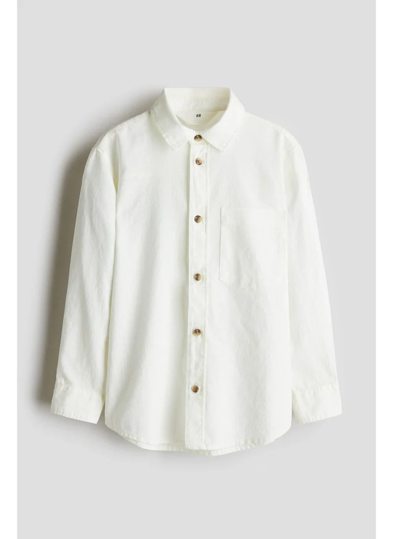 اتش اند ام Linen-blend shirt