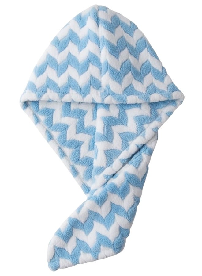Microfiber Hair Wrapper – Quick Dry Hair Towel for Women & Girls – Hair Drying Cap & Turban Bath Towel – Ultra Absorbent Soft Hair Bathrobe – Fast Drying Microfiber Zig Zag Hair Wrap for Smooth & Frizz-Free Hair - Image 2