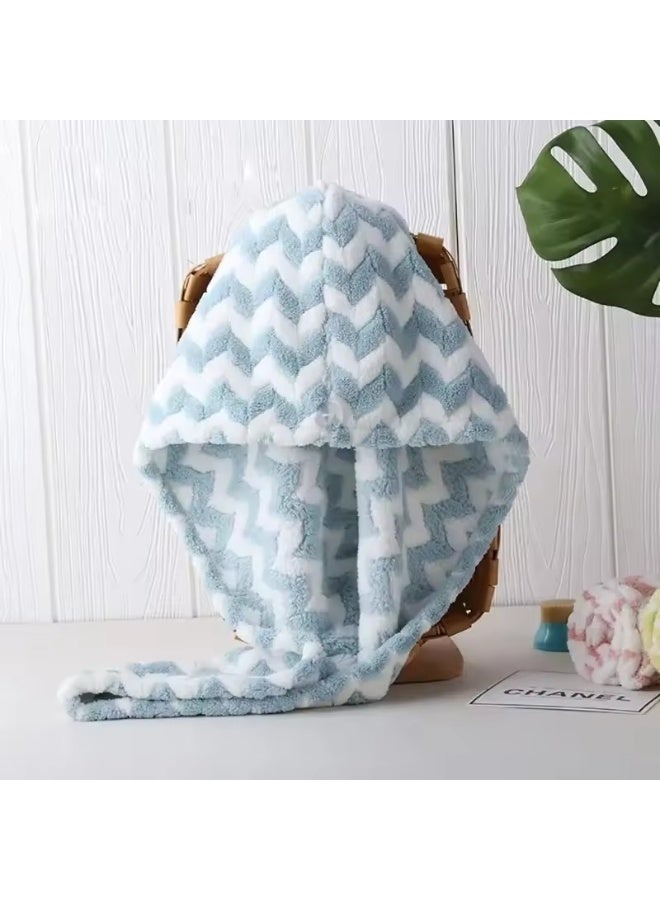 Microfiber Hair Wrapper – Quick Dry Hair Towel for Women & Girls – Hair Drying Cap & Turban Bath Towel – Ultra Absorbent Soft Hair Bathrobe – Fast Drying Microfiber Zig Zag Hair Wrap for Smooth & Frizz-Free Hair - Image 3