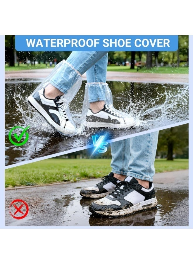 Arabest 30 Pairs Shoe Covers Waterproof Rain Boot Covers for Women & Men, Plastic Disposable Shoe Protectors with Non-Slip Soles, Slip-On Outdoor Overshoes for Wet Weather, Commuting, Dog Walking (Clear) - Image 2