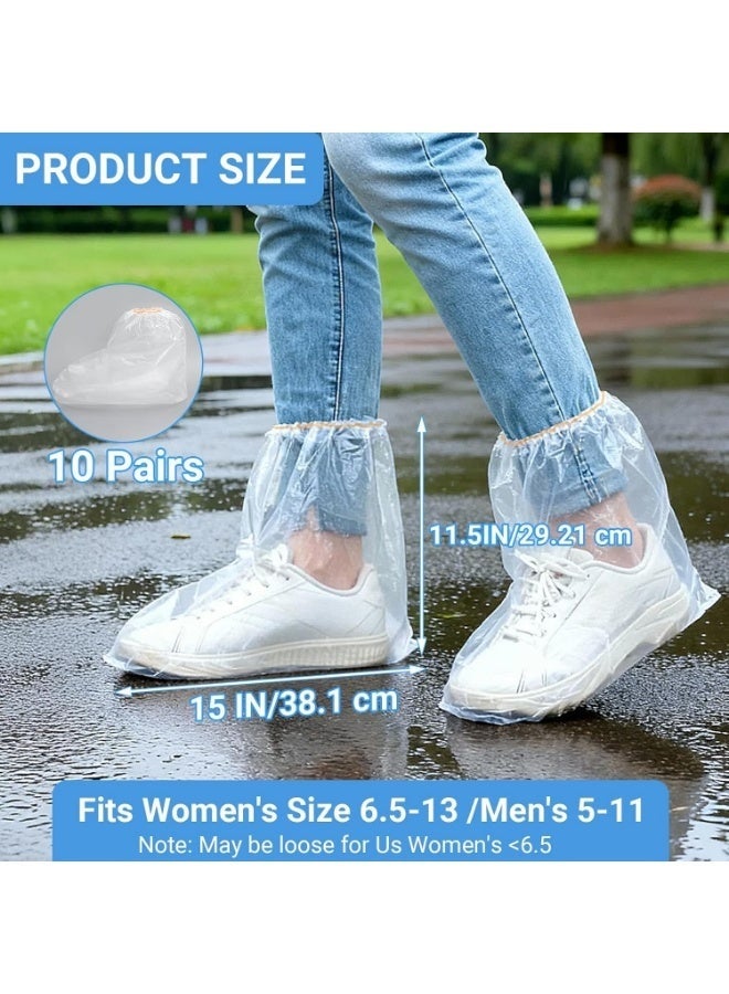 Arabest 30 Pairs Shoe Covers Waterproof Rain Boot Covers for Women & Men, Plastic Disposable Shoe Protectors with Non-Slip Soles, Slip-On Outdoor Overshoes for Wet Weather, Commuting, Dog Walking (Clear) - Image 3