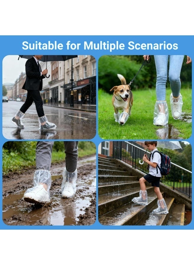 Arabest 30 Pairs Shoe Covers Waterproof Rain Boot Covers for Women & Men, Plastic Disposable Shoe Protectors with Non-Slip Soles, Slip-On Outdoor Overshoes for Wet Weather, Commuting, Dog Walking (Clear) - Image 4
