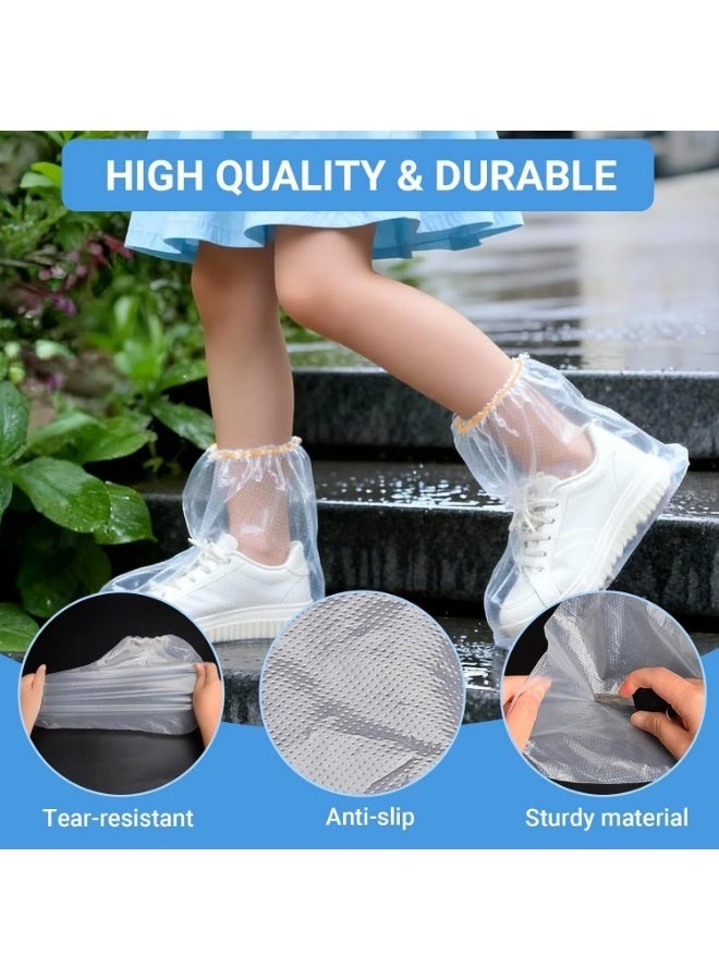 Arabest 30 Pairs Shoe Covers Waterproof Rain Boot Covers for Women & Men, Plastic Disposable Shoe Protectors with Non-Slip Soles, Slip-On Outdoor Overshoes for Wet Weather, Commuting, Dog Walking (Clear) - Image 5