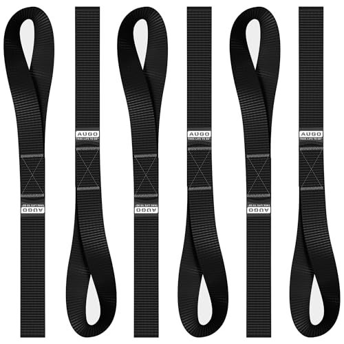 AUGO Soft Loop Tie Down Straps - 1,500 Load Capacity & 4,500 Lbs Breaking Strength - 6 Pack - Loops for Securing ATV, UTV, Motorcycles, Scooters, Dirt Bikes, Lawn & Garden Equipment - by AUGO - Image 1