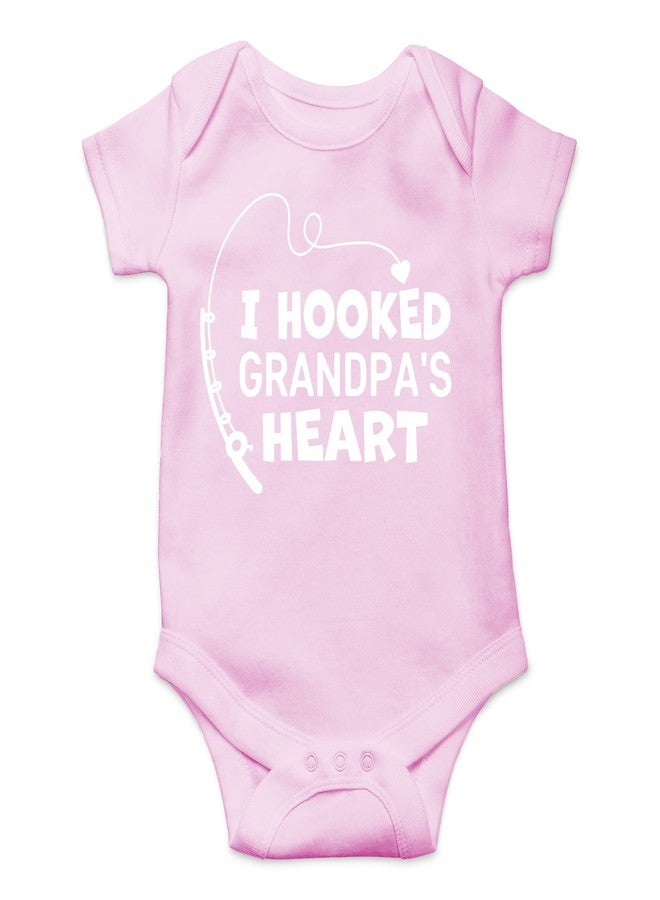 CBTwear I Hooked Grandpa’s Heart - Baby Clothes - Funny Newborn Bodysuit Outfits for Boys and Girls (6 Months, Pink) - Image 1