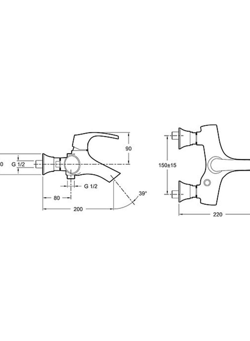 Jacob Delafon Bath Mixer With Shower Symbol E71680 - Image 2