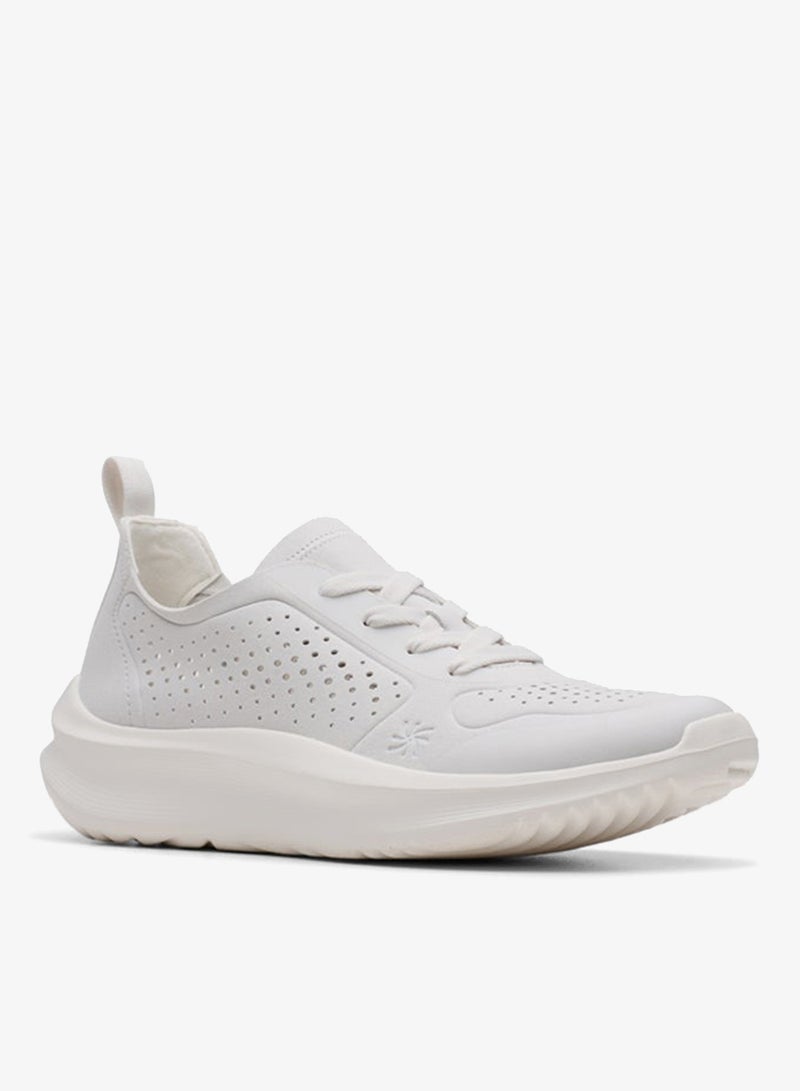 clarks Solevana Tie Off White Low-Top Sneakers - Image 4