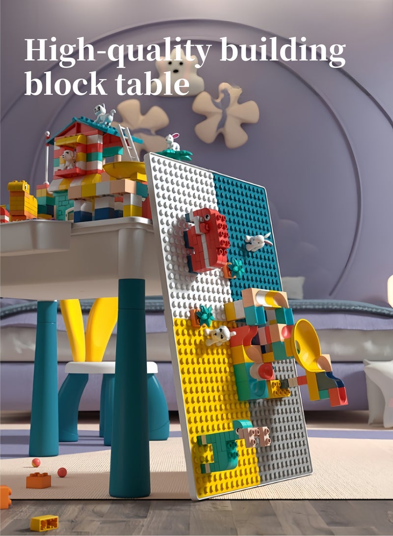 190PCS Kids Multifunctional Education Building Block Table and Chair Set Includes A Large Building Block Table with 190 Blocks, 1 Chair, and 4 Storage Boxes,Toys for Boys Girls 2 3 4 5-10 Year Old  - Image 3