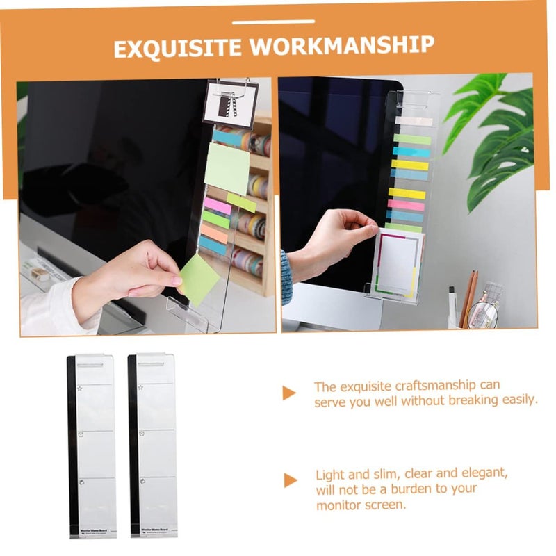 Clear Adhesive Memo Board For Computer Monitor Side Panel Office Desk Organization 2 Pack - Image 5