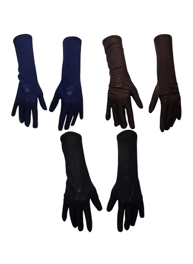 3pcs rubber gloves arm sleeves muslim hijab cover for women - Image 1
