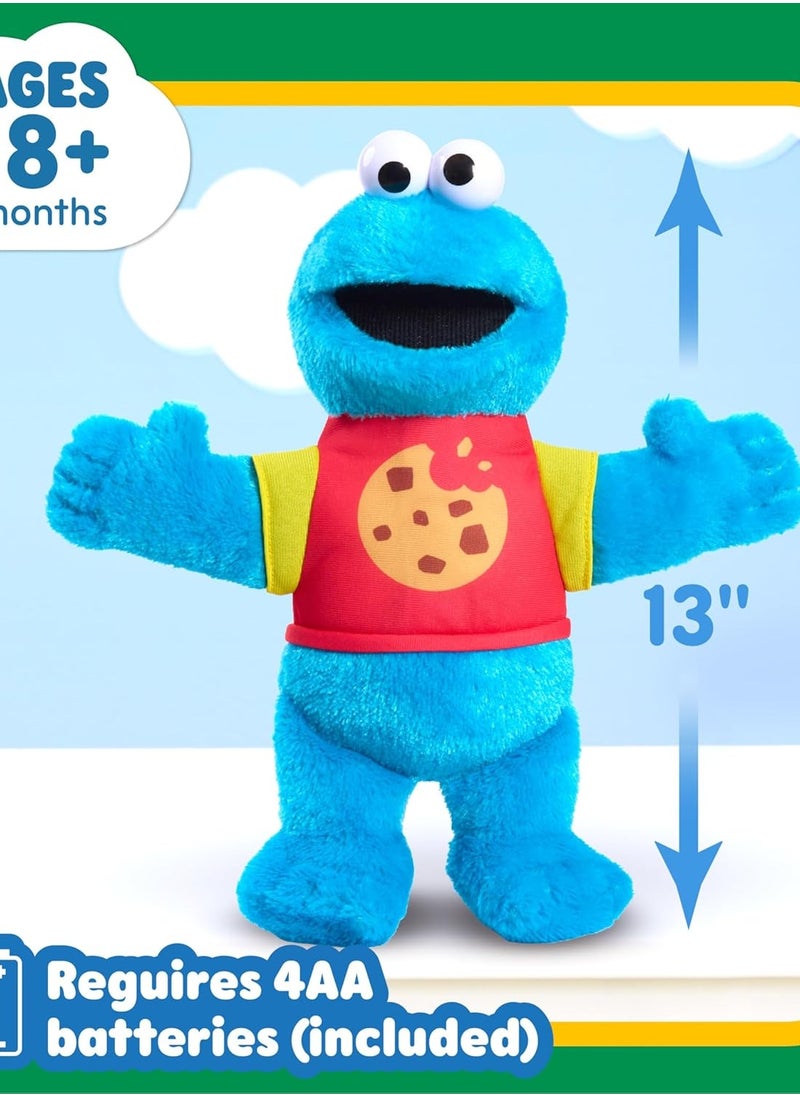 جست بلاس لعبة Just Play Sesame Street Sing-Along Cookie Monster مقاس 33 سم من القطيفة المحشوة، حشو معاد تدويره، أزرق، ألعاب للأطفال للأعمار من 18 شهرًا  - Image 3