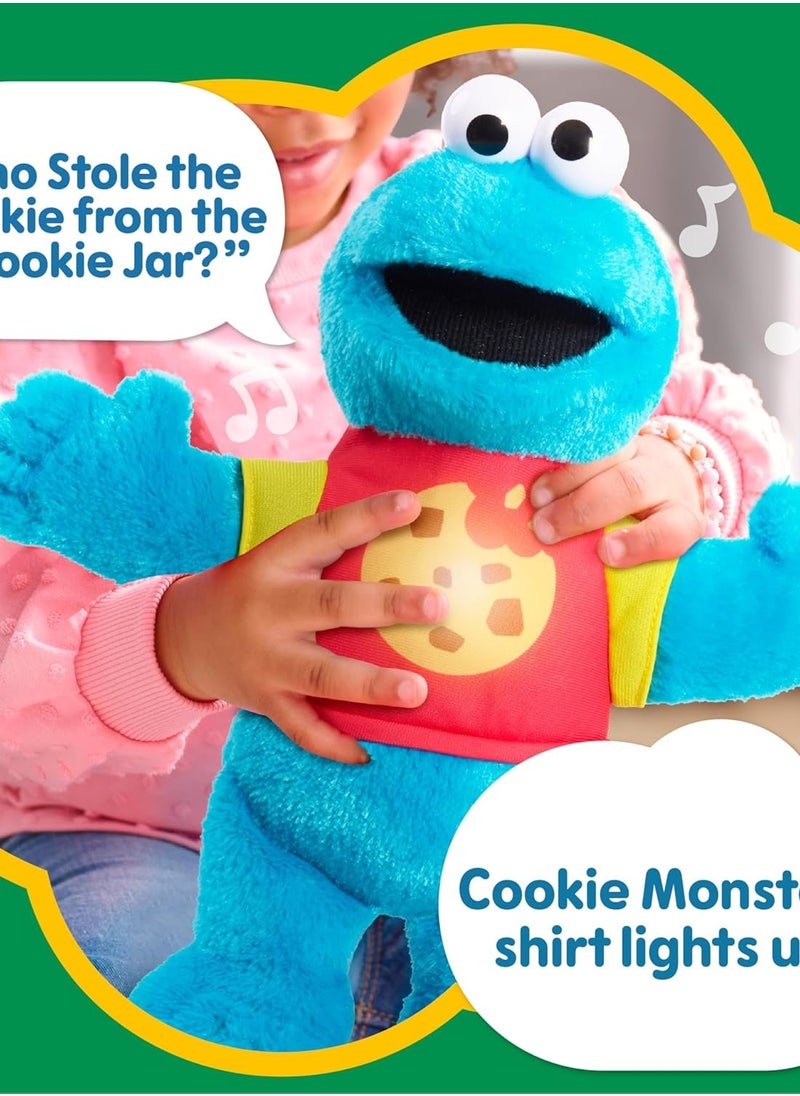 جست بلاس لعبة Just Play Sesame Street Sing-Along Cookie Monster مقاس 33 سم من القطيفة المحشوة، حشو معاد تدويره، أزرق، ألعاب للأطفال للأعمار من 18 شهرًا  - Image 4
