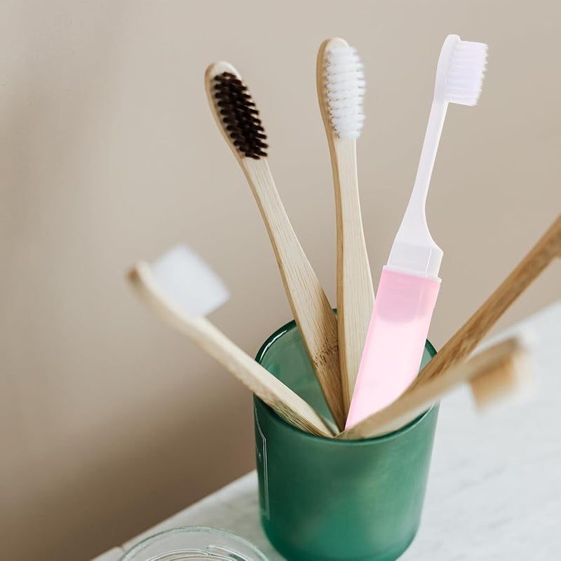 8Pcs Portable Folding Travel Toothbrush Set with Case Random Colors - Image 5