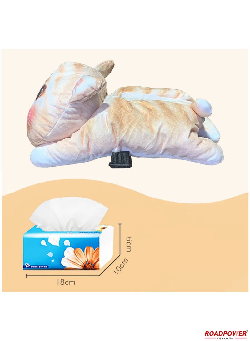 RoadPower Car Tissue Box Cute Cartoon Soft Plush Napkin Tissue Paper Holder Portable Paper Package Case Car Seat Tissue Box Car Styling Accessories - Image 5