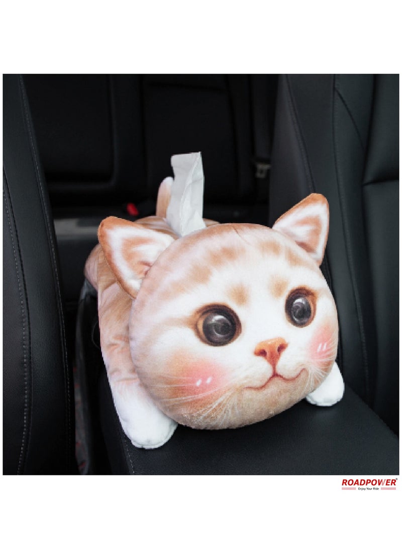 RoadPower Car Tissue Box Cute Cartoon Soft Plush Napkin Tissue Paper Holder Portable Paper Package Case Car Seat Tissue Box Car Styling Accessories - Image 3