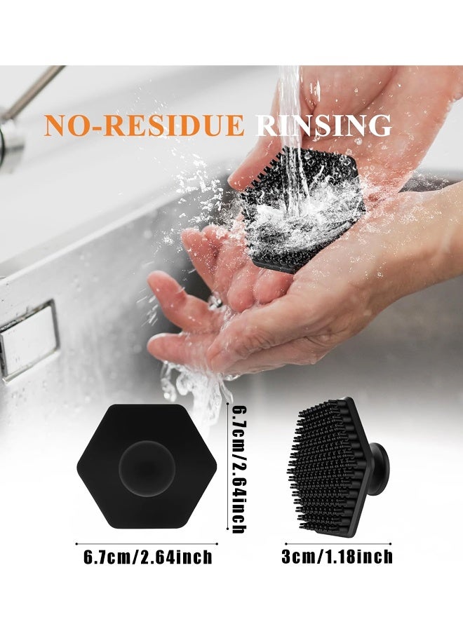 Silicone Face Scrubber for Men Gentle Exfoliating Facial Cleansing Brush Skin Massager Black - Image 2