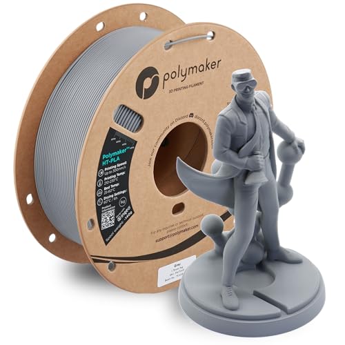 Polymaker HTPLA Filament 175mm Grey High Temp PLA for 3D Printing Heat Stable Up to 150C Easy to Print Works with Most FDM Printers 1kg Spool - Image 1