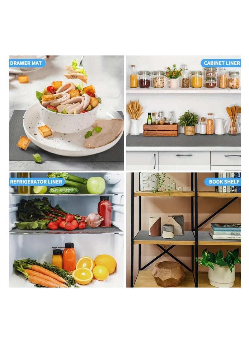 Generic - Non-stick and waterproof mattress for drawers and shelves. Mattresses for the kitchen cabinet are washable and reusable; for the refrigerator, wardrobe, dining rack, desk - - - size 3m x 45cm-Gray -- from Rana store - Image 1
