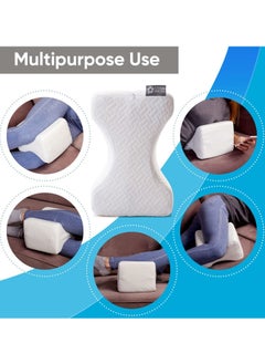 TYCOM Tycom Memory Foam Knee Pillow for Side Sleepers - Orthopedic Knee & Leg Cooling Pillow, Adaptive Bed Assistance Product, Leg Pillow for Sleeping Lower Back & Hip Pain (White)  - Image 3