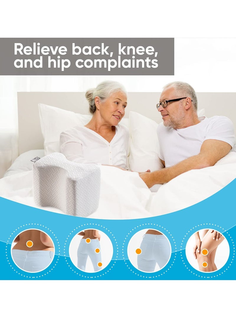 TYCOM Memory Foam Knee Pillow for Side Sleepers - Orthopedic Knee & Leg Cooling Pillow, Adaptive Bed Assistance Product, Leg Pillow for Sleeping Lower Back & Hip Pain (White)  - Image 4