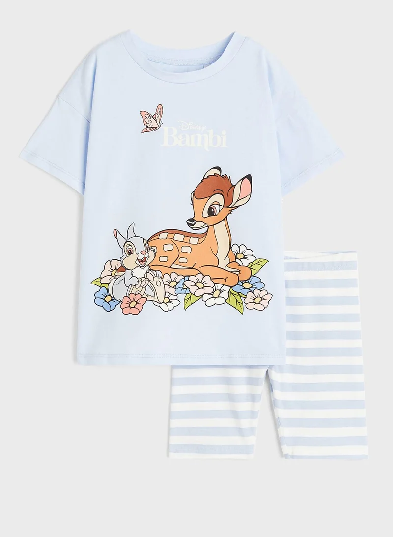 H&M Kids Printed T-Shirt & Shorts Set
