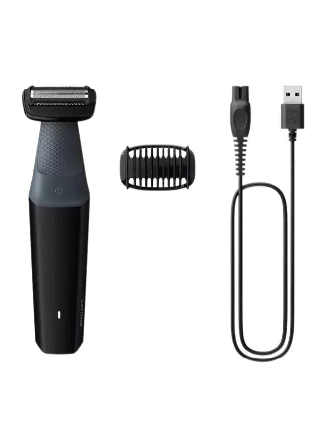 فيليبس ماكينة تشذيب شعر الجسم BG3017/01 من Philips | أداة تشذيب الجسم والفخذين المقاومة للماء | شفرات مضادة للحساسية، حلاقة مريحة ودقيقة، مشط 3 مم | 50 دقيقة من الاستخدام اللاسلكي، مقبض مريح