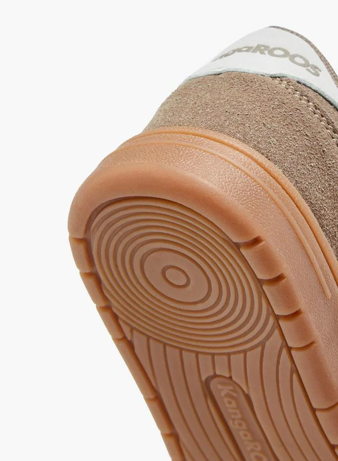 kangaROOS BROWN Boys' Logo Applique Sneakers With Hook And Loop Closure for Men | Best Price UAE