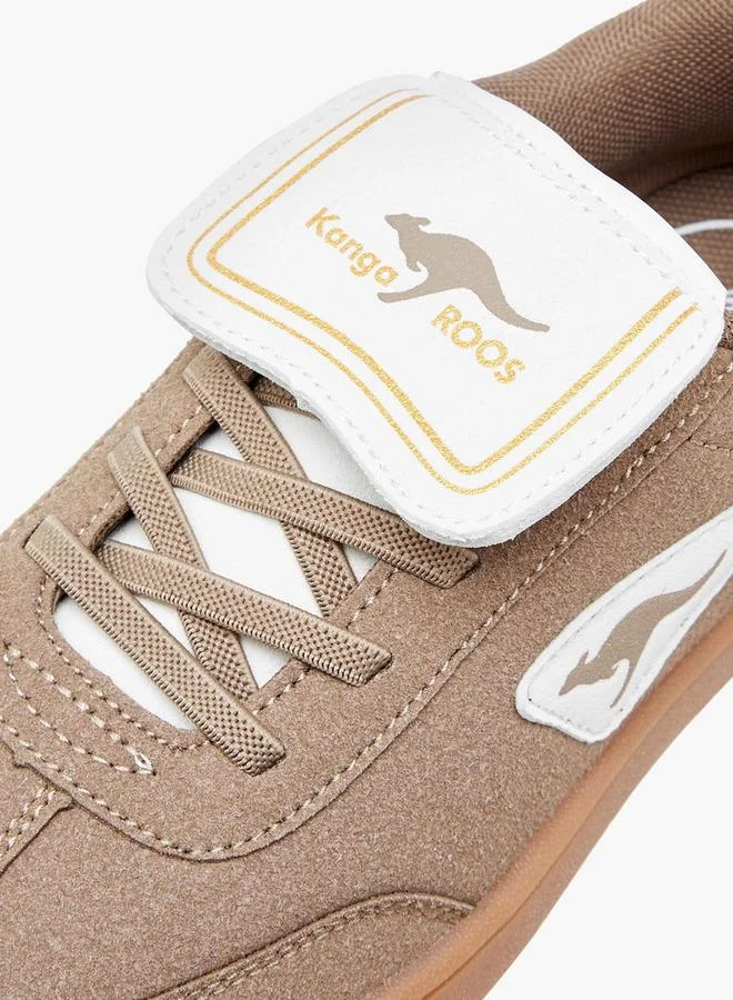 kangaROOS BROWN Boys' Logo Applique Sneakers With Hook And Loop Closure for Men | Best Price UAE