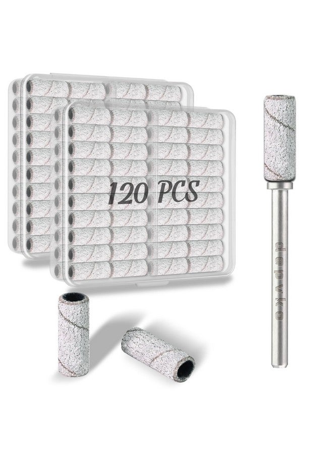 Depvko Ded] Depvko 120Pcs Small Sanding Bands For Nail Drills With 2Pcs 3.1Mm Mandrel Nail Drill Bits, 240 X-Fine Grit Nail File Sanding Bands For Acrylic Nails Tech Gel Manicures And Pedicure, Zebra - Image 1