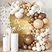 MEBAY Boho Brown Balloon Garland Arch Kit 166Pcs Coffee Brown Nude White Balloons for Neutral Bear Bridal Baby Shower Birthday Party Decorations - Image 2