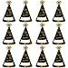 KALEFO 12PCS New Years Eve Party Supplies 2026 Gold Glitter Happy New Years Eve Party Favor Cone Hats for Count Down Party - Image 2