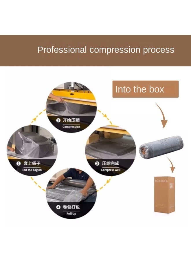 Caterpillar Lazy Sofa Cream Internet celebrity Reclining Casual Triple Modern Living Room Bedroom Compression Sofa - Image 2