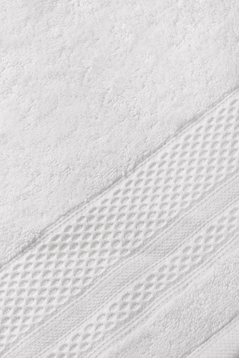 Bluenity Softy - Set of 2 Cotton Hand/Face Towels 50 x 90 cm White