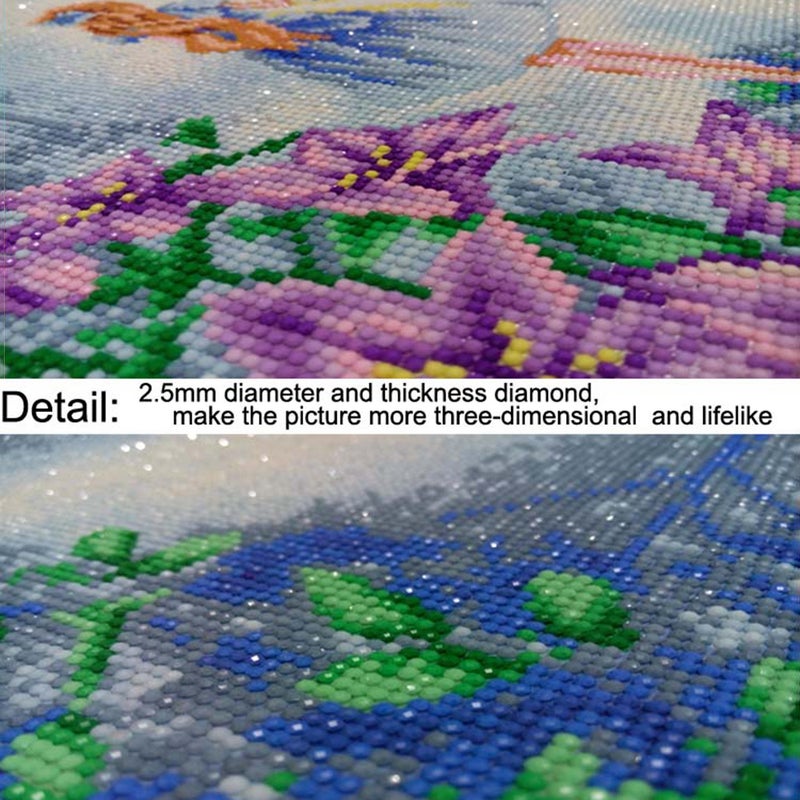 أحجار مرقمة دائرية للوحة الرسم بالalmaz 5D بالتصميم الذاتي لتزيين جدران المنزل 11.8 × 7.8 بوصة - Image 3