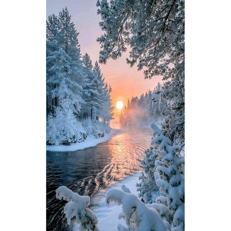 أحجار مرقمة دائرية للوحة الرسم بالalmaz 5D بالتصميم الذاتي لتزيين جدران المنزل 11.8 × 7.8 بوصة - Image 1