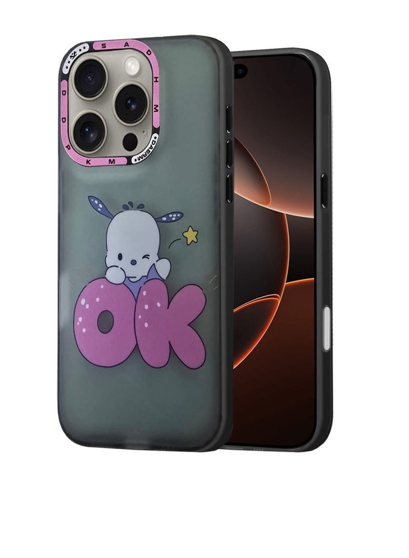 Techie Aesthetic Cute Bunny Back Cover Case with Raised Camera Lens Protector for Apple iPhone 16 Pro - Image 1