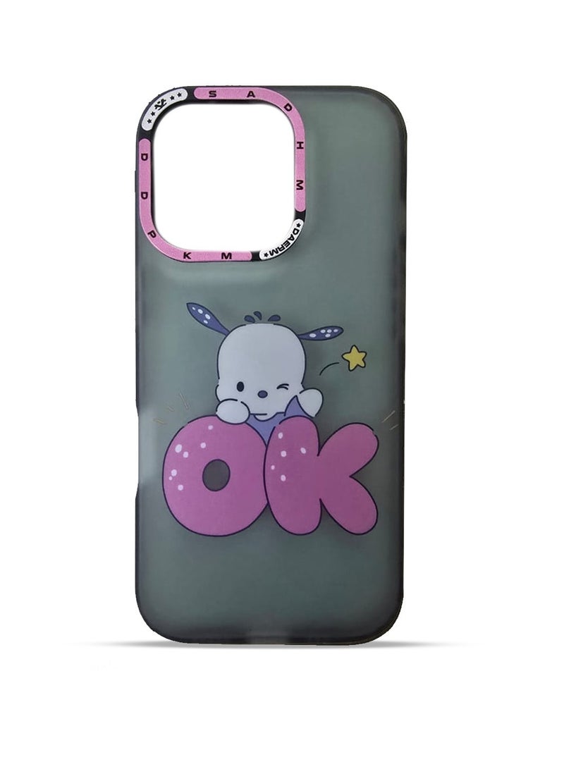 Techie Aesthetic Cute Bunny Back Cover Case with Raised Camera Lens Protector for Apple iPhone 16 Pro - Image 2