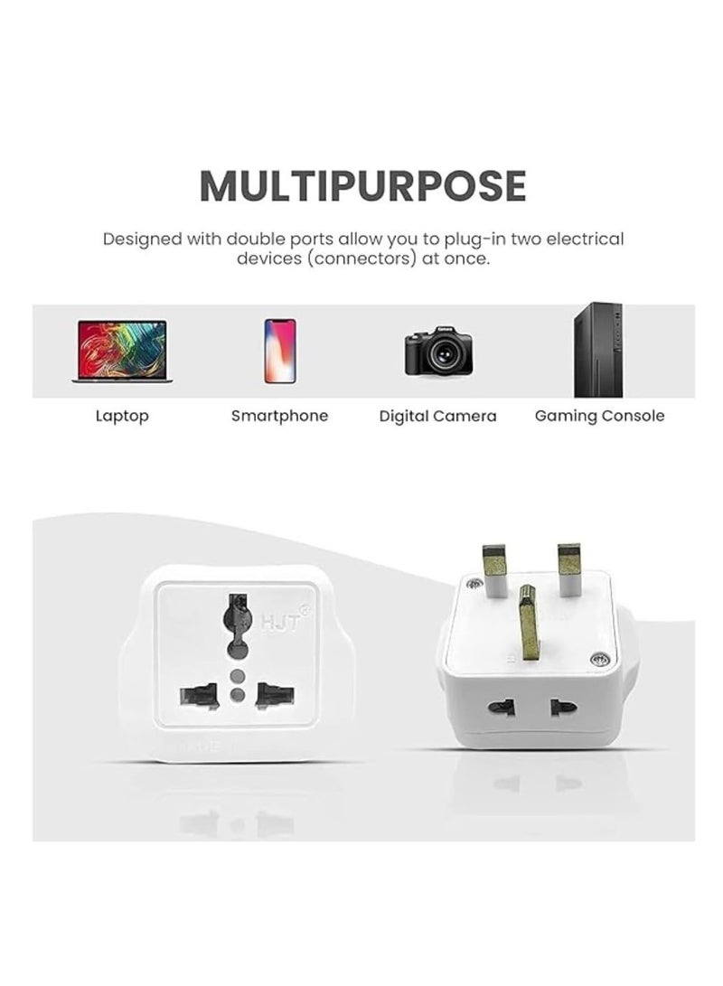 Power Plug Adapter Universal Travel Tool Power Socket Converter International Travel Converts Type D/E/F/G/H/I/L to Type G 13AMP 220-240V (Pack of 3) - Image 2