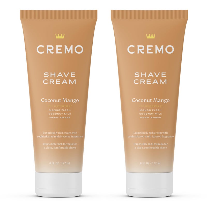 Cremo Womens Shaving Cream Sensitive Skin, Moisturizing, Coconut Mango, Ultra-Slick Shave Cream for Women, Fights Nicks, Cuts and Razor Burn, 6 Fl Oz (Pack of 2) - Image 1
