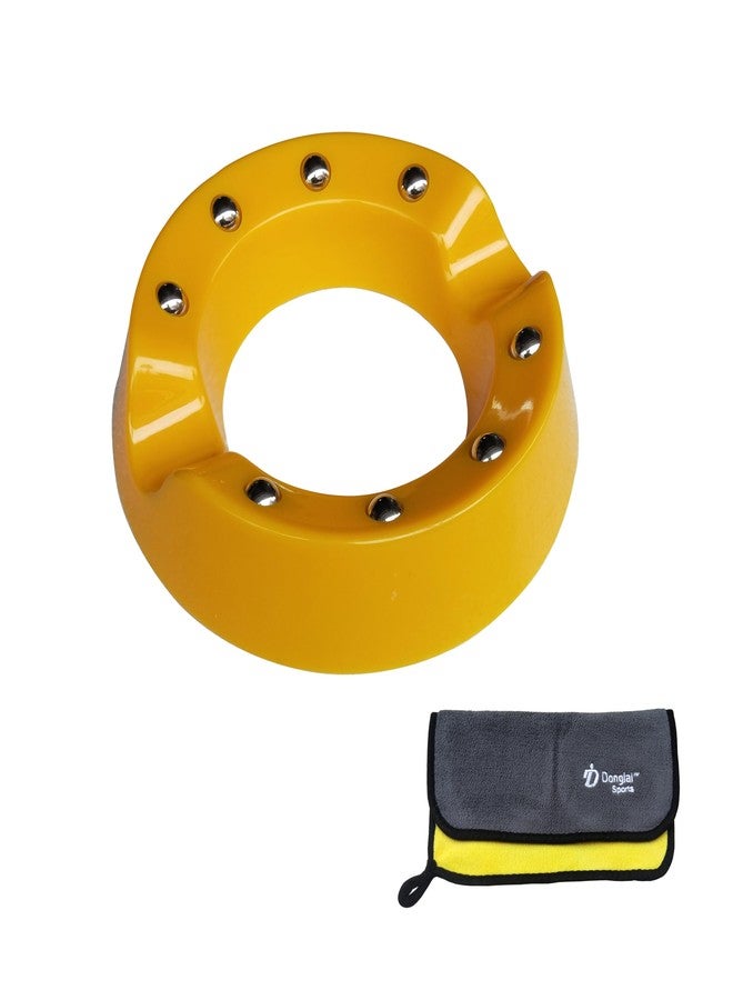 DDonglai Rotating Bowling Ball Cup Holder with Bowling Towel Set, Bowling Ball Display Cup Holder with Bowling Towel, Spining Bowling Ball to Clear - Image 1