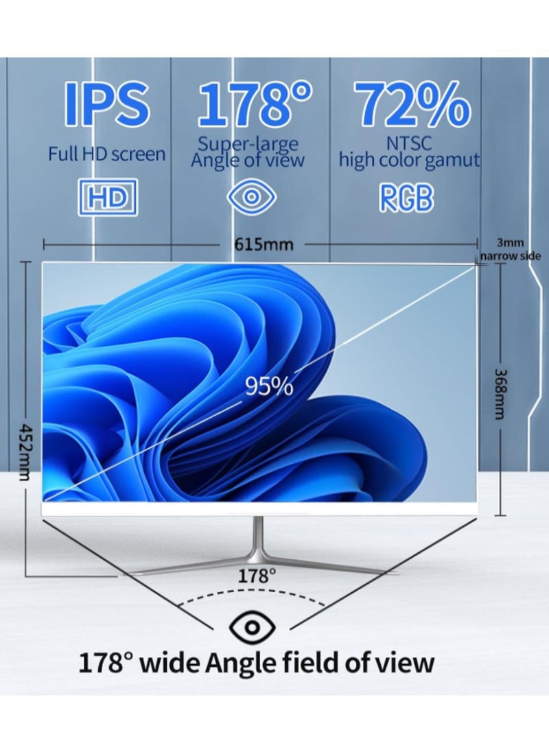 besrey  - 2025 All-in-One Desktop, 23.8" FHD Display, Intel Core i5-11260H Processor, 16GB RAM, 512GB SSD, HDMI, WiFi, Windows 10, Wired Keyboard & Mouse White - Image 1