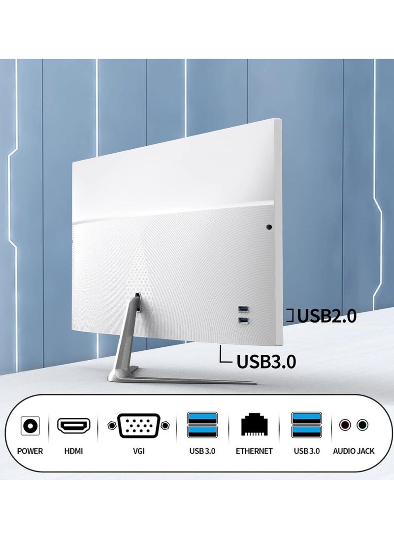 besrey  - 2025 All-in-One Desktop, 23.8" FHD Display, Intel Core i5-11260H Processor, 16GB RAM, 512GB SSD, HDMI, WiFi, Windows 10, Wired Keyboard & Mouse White - Image 1