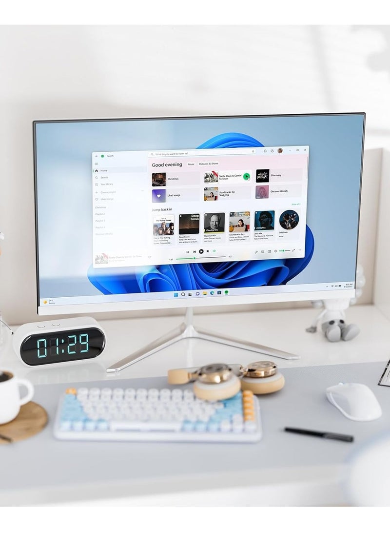 besrey  - 2025 All-in-One Desktop, 23.8" FHD Display, Intel Core i5-11260H Processor, 16GB RAM, 512GB SSD, HDMI, WiFi, Windows 10, Wired Keyboard & Mouse White - Image 1