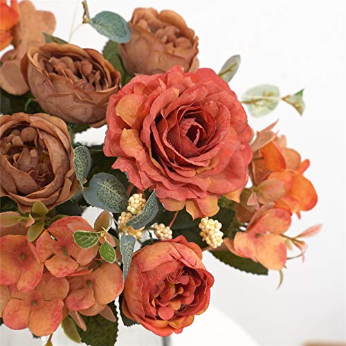 karoro Artificial Flowers Fake Peony Silk Flowers Hydrangea Bouquet Decor Faux Camellia Flower for Home Living Room Table Centerpieces Decoration - Image 2
