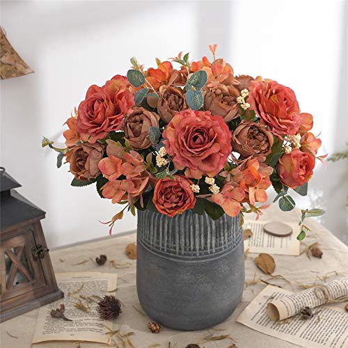 karoro Artificial Flowers Fake Peony Silk Flowers Hydrangea Bouquet Decor Faux Camellia Flower for Home Living Room Table Centerpieces Decoration - Image 4