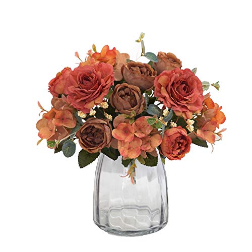 karoro Artificial Flowers Fake Peony Silk Flowers Hydrangea Bouquet Decor Faux Camellia Flower for Home Living Room Table Centerpieces Decoration - Image 1