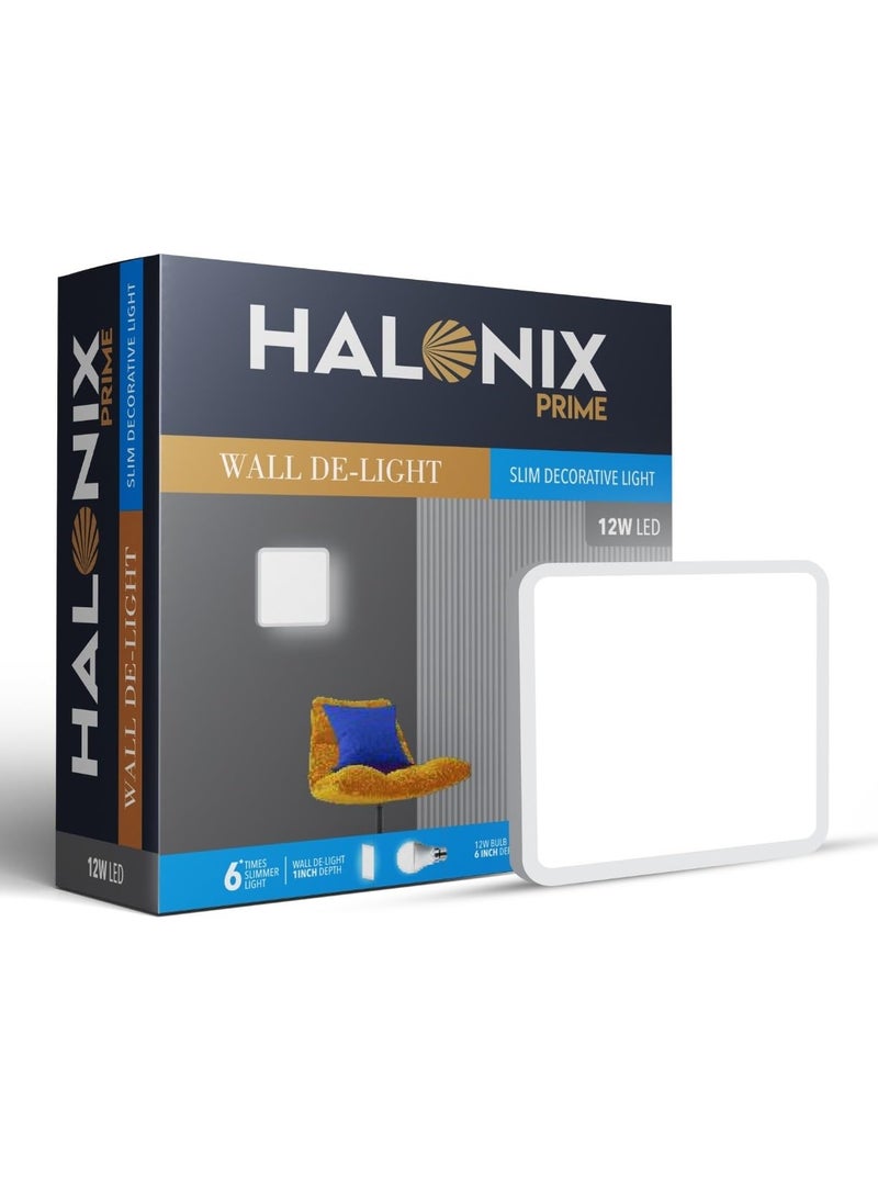 Halonix Halonix Prime 12W Square Slim Surface Downlighter CCT6500K Cool Day Light Slim Decorative Wall Ceiling Light Pack 10  - Image 2