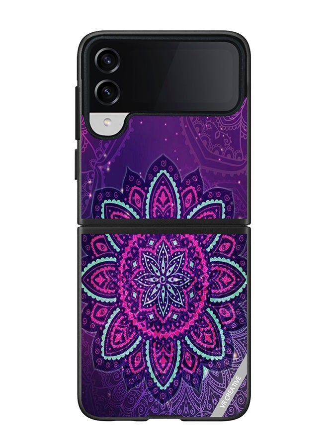 VR CREATIVE Protective Case Cover For Samsung Galaxy Z Flip4 Mandala Design Multicolour - Image 1