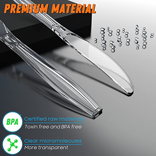 Dipoo 7.5" Clear Plastic Knives Heavy Duty Upgraded Heat Resistant & BPA Free, Solid and Durable Plastic Cutlery, Premium Disposable Knives, for Party Supply(84 Count) - Image 2