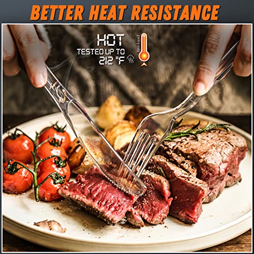 Dipoo 7.5" Clear Plastic Knives Heavy Duty Upgraded Heat Resistant & BPA Free, Solid and Durable Plastic Cutlery, Premium Disposable Knives, for Party Supply(84 Count) - Image 3